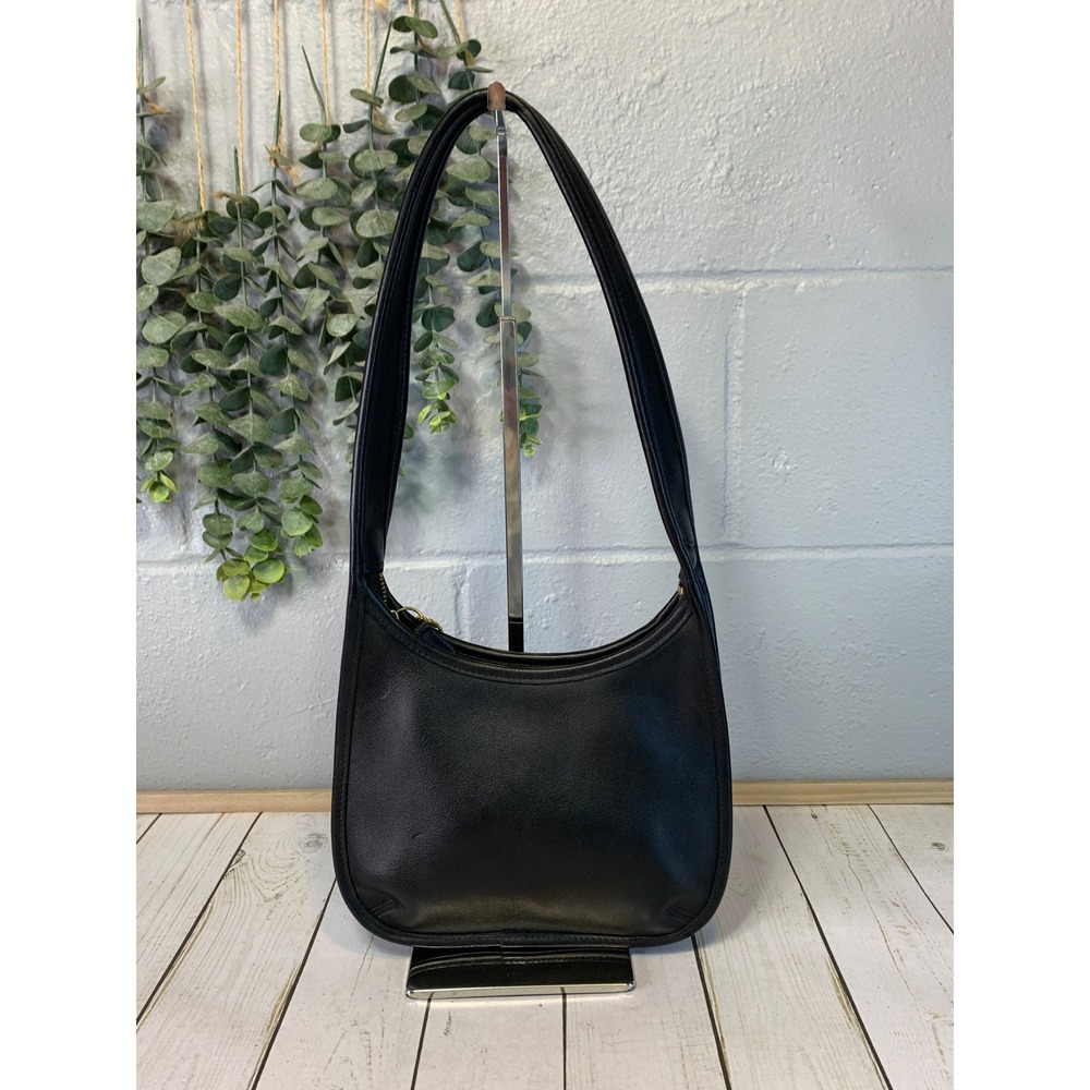 Coach Ergo Mini Zip Bag Hobo Shoulder Bag Black Leather Vintage 90s 9020 - Picture 2 of 10
